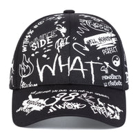 Unisex What Gossip Graffiti Print Baseball Caps Spring Autumn Outdoor Adjustable Casual Hats Sunscreen Hat