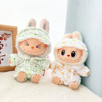 15cm/17cm Labubu I II Dolls Clothes Cute Eye Mask Pajamas Three Piece Set Accessories Clothing Plush Doll'S Clothes