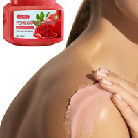 350g Pomegranate Scrub Has Rich in Walnut Shell Powder, Glycerin and Other Skin Care Ingredients, Gentle and Delicate Scrub Particles for Deep Cleansing Skin, Removing Dirt, Physical Exfoliation, Refreshing and Purifying Skin