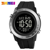 SKMEI 1524  2 Time LED Digital Wristwatches Mens Waterproof Chrono Count Down Male Hour montre homme Big Dial Sport Men Watch