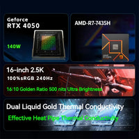 FIREBAT T6A-X 16 Inch AMD R7-7435H RTX 4050 DDR5 240Hz 2.5K Wifi6 BT5.1 32GB 1TB Gaming Gamer Notebook Laptop