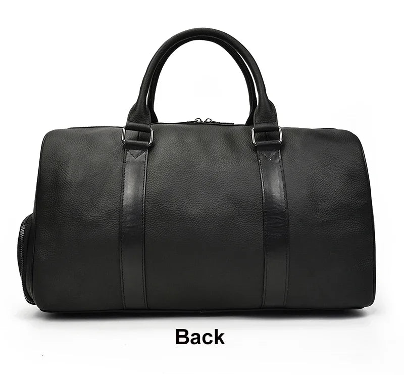 Luxury Genuine Leather Men Women Travel Bag Cow Leather Carry On Luggage Bag Travel Shoulder Bag Male Female Weekend Duffle Bag