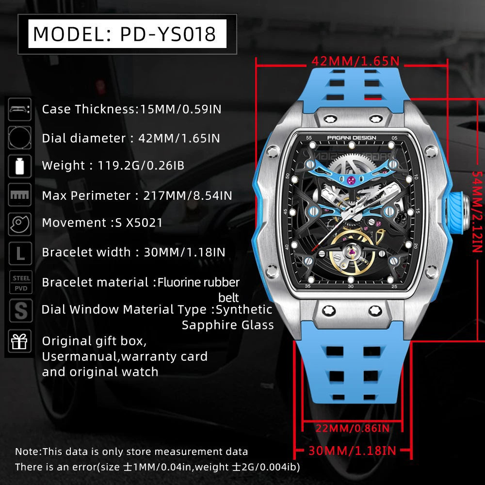 PAGANI DESIGN Automatic Watch New Men Mechanical Europe and America Watch Top Brand Sapphire Glass  50M Waterproof Watch Men