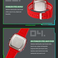 LOQNCE Sports Watches Fashion Men Watches 50m Waterproof Rectangle LED Big Dial Display Digital Watches LED Wristwatches Men