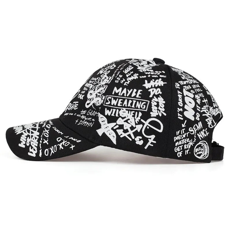 Unisex Letter Geometry Printing Snapback Baseball Caps Spring and Autumn Outdoor Adjustable Casual Hats Sunscreen Hat