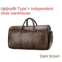 2024 Leather Travel Bag Large Duffle Independent Big Fitness Bags Handbag Bag Luggage Shoulder Bag Black Men Fashion Zipper Pu