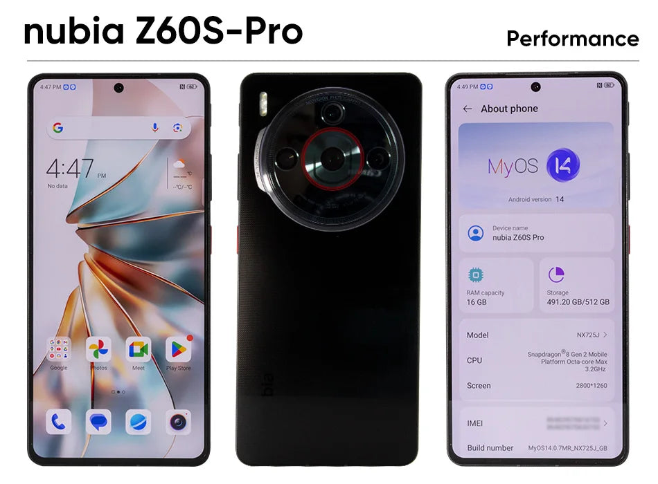 Nubia Z60S Pro Global Version 5G Android Cellphone Snapdragon 8 Gen 2 50MP Triple Camera 120Hz 6.78" AMOLED Screen NFC 5100mAh