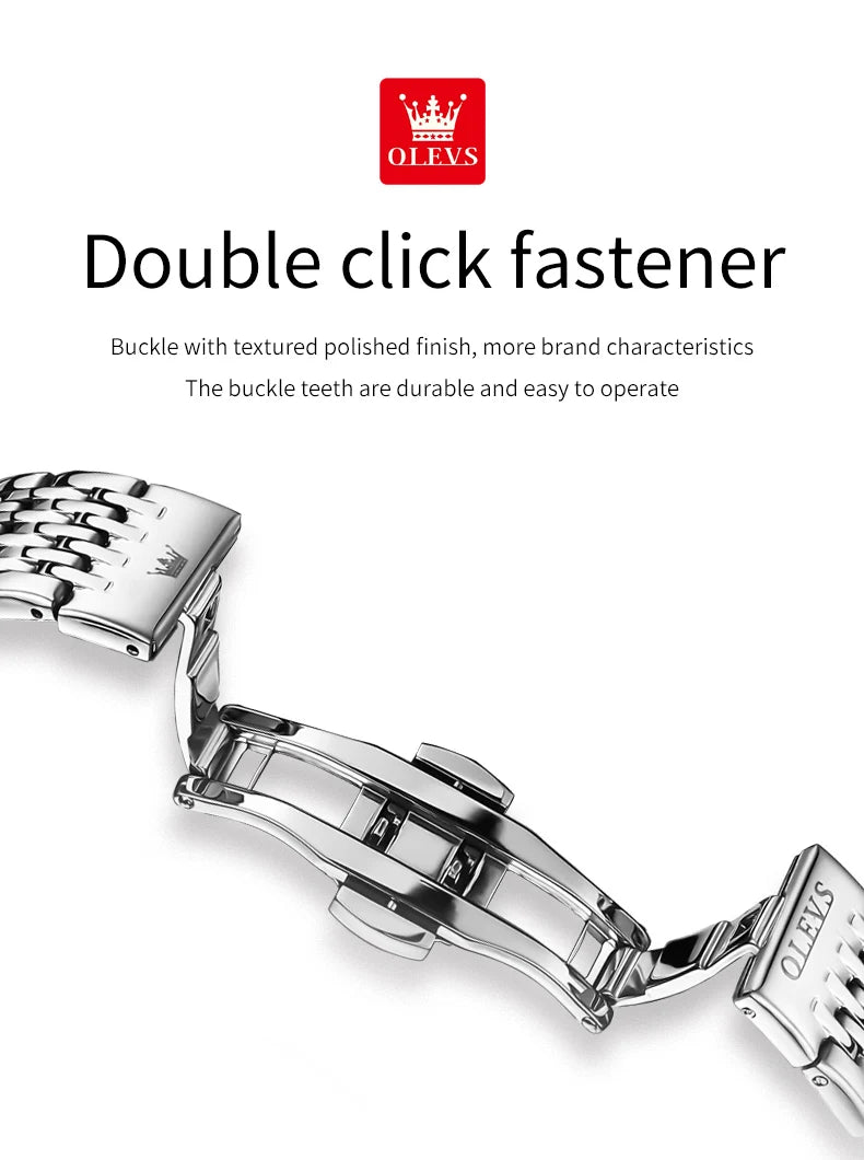 OLEVS Men's Watches Fashion Simple Calendar Week Luminous Waterproof  Steel Strap Man Watch Original Quartz Watches for Men 2929