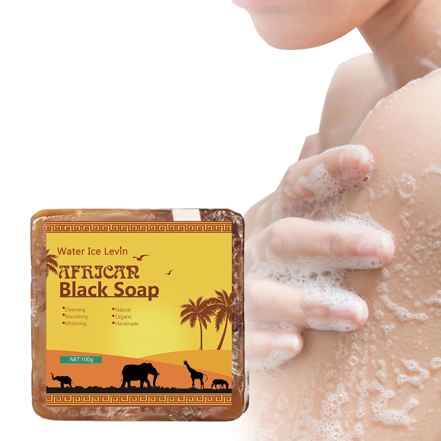 African Black Soap Acne Treatment Deep Cleaning Exfoliate Facial Moisturizing Skin Smoothing Face Soap for Skin Care