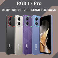 Global Vision 17 Pro Smartphone Android 12 12GB RAM 512GB ROM 6.67 Inch Phone 5800mAh 720x1612HD 24+48MP 5G Network Mobile Phone
