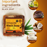 African Black Soap Raw Black Body Cleaning Bath Soap Essential Oil Handmade Soap