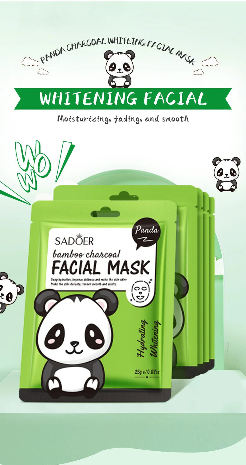 5pcs SADOER Cartoon Fresh Fruit Facial Mask Anti Wrinkle Moisturizing Soothing Brightening Hydrating Face Mask Skin Care