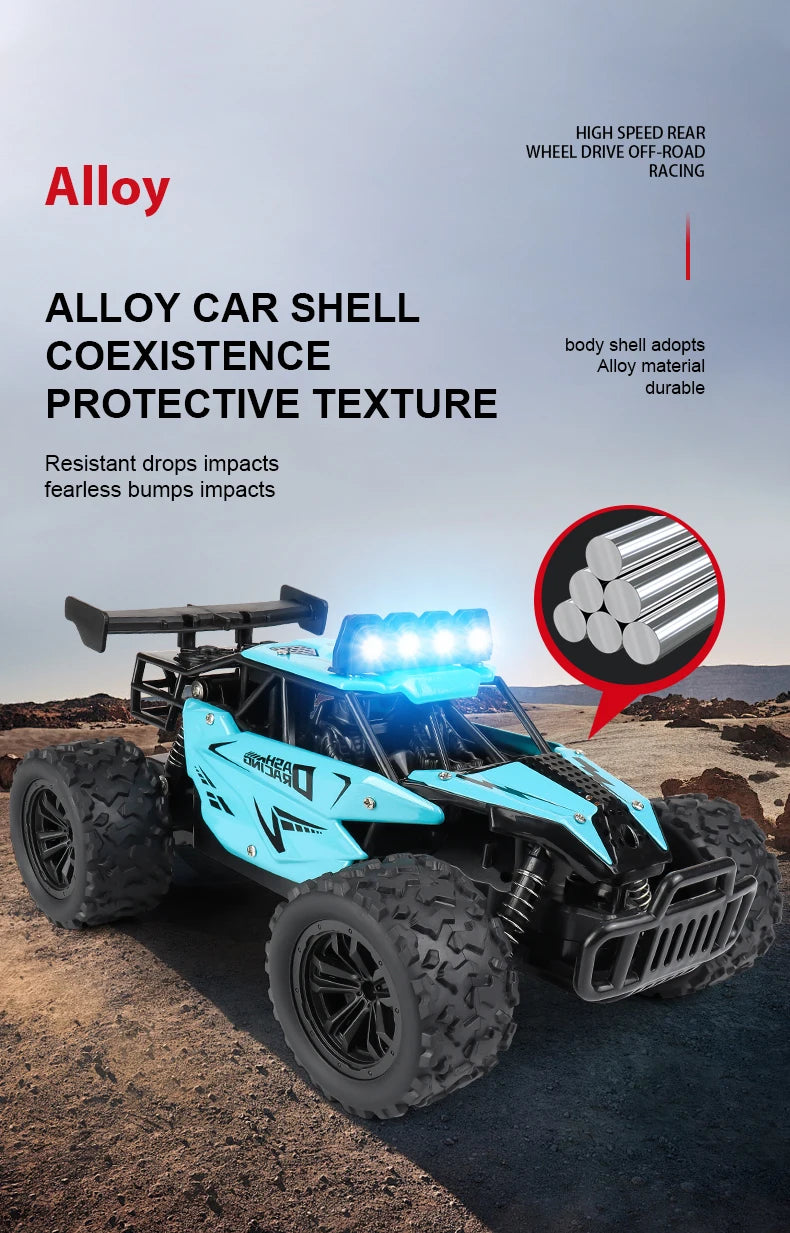 RC8 Racing Model Toy Alloy Remote Control Car 2.4GRC Proportional Throttle 1:16 Highspeed Big Foot Climbing off Road Vehicle
