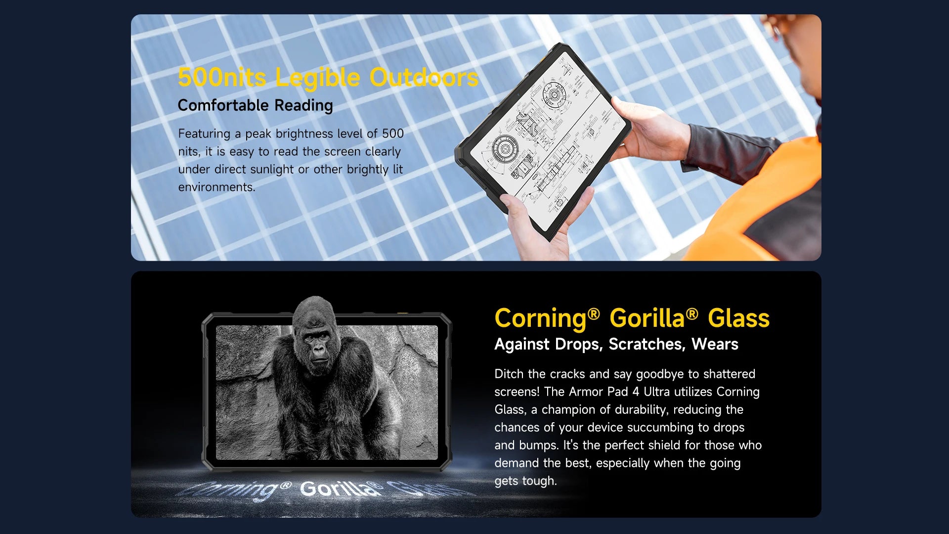 5G Rugged Tablet Ulefone Armor Pad 4 Ultra IP68/IP69K LED Light 11800mAh Battery,fast charging 16GB+256GB 50MP