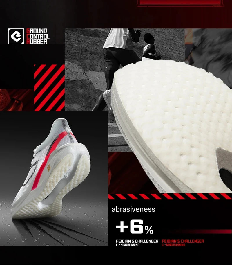 Li-Ning Men's FEIDIAN 5 CHALLENGER Racing Running Shoes SUPER BOOM Cushion CARBON-FIBER PLATE LiNing Competitive Sneaker ARMV001