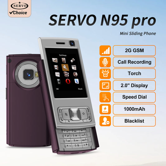SERVO N95 PRO 2G GSM Slide Screen Mini Mobile Phone Magic Voice Call Recording MP3/MP4 Player Blacklist Small Cellphone FM Radio