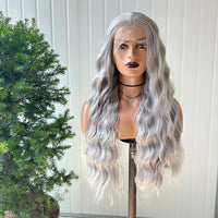 AIMEYA Yellow Hair Cosplay Synthetic Lace Front Wigs for Women Long Loose Wave Wig Free Part Heat Resistant Fiber Synthetic Wig