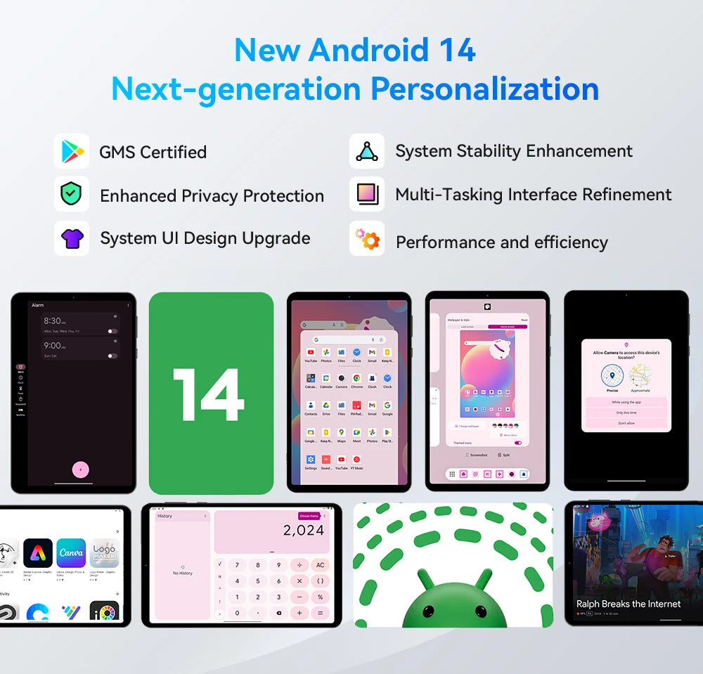HEADWOLF FPad5/Pro Android 14 tablet 8.4 inch Max 16GB Ram 128GB/256GB ROM UFS2.1 Octa-core G99 Tablet PC Support WideVine L1