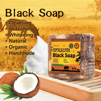 African Black Soap Raw Black Body Cleaning Bath Soap Essential Oil Handmade Soap
