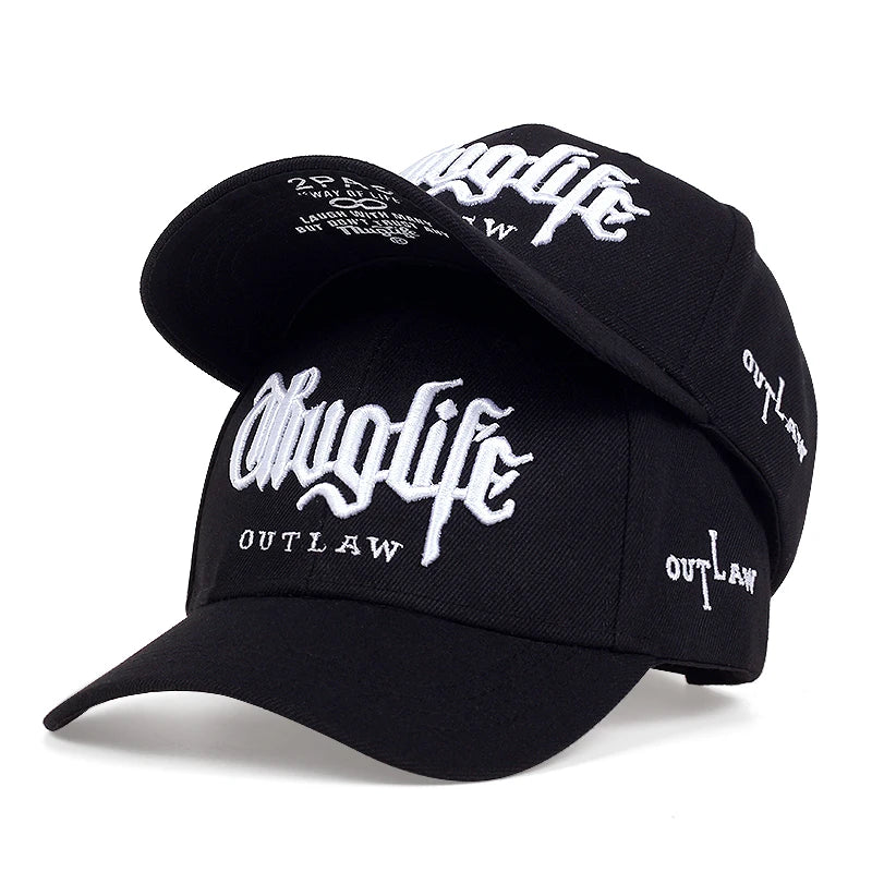 2023 Fashion Fastball CAP Thuglife Embroidery Hiphop Baseball Cap Snapback Hat Adult Outdoor Casual Sun Casual Bone Dropshipping