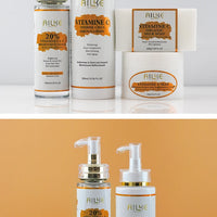 AILKE Vitamin C Skin Care Set, with Lightening Body Lotion, Even Skin Tone Face Cream, Whitening Serum, Brightening Soap