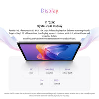 Xiaomi Redmi Pad 2 4GB/128GB 6GB/128GB 8GB/256GB 9000mAh Battery 11" 2.5K WiFi Global Version Tablet PC