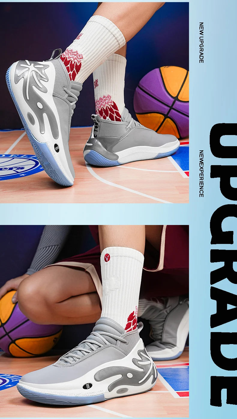 High-quality Men Basketball Shoes for Women Leather Basketball Sneakers Men Outdoor Rubber Anti Slip Sports Training Shoes Male