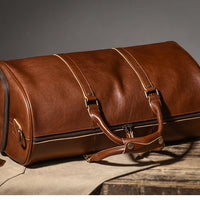 LUOKIR High Quality Men's Travel Bag Genuine Leather Luxury Luggage Bag Women's Weekend Duffle Bag Vintage Business Handbag