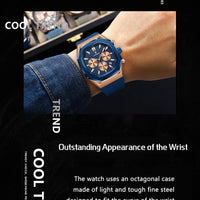 POEDAGAR Business Watch For Men Waterproof Luminous Chronograph Date Man Wristwatch Silicone Strap Quartz Men's Watches Male+Box