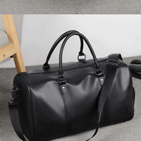 Retro New Short Trip Bag Large Capacity Sports Motorcycle Training Pu Waterproof Leisure Fitness Bag