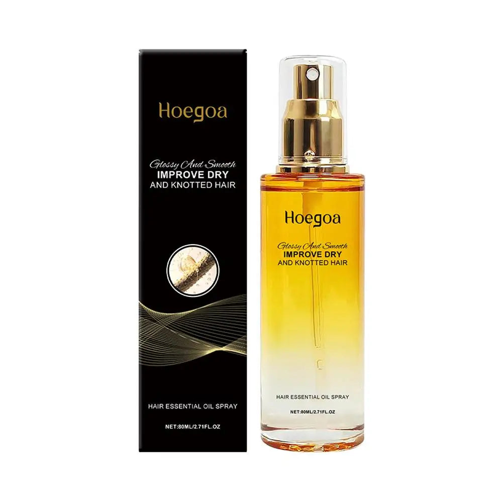 Hair Care Essential Oil Spray Improves Dry And Frizzy Hair, Non-Greasy Lightweight Smooth Hair Strengthening Essential Oil Spray