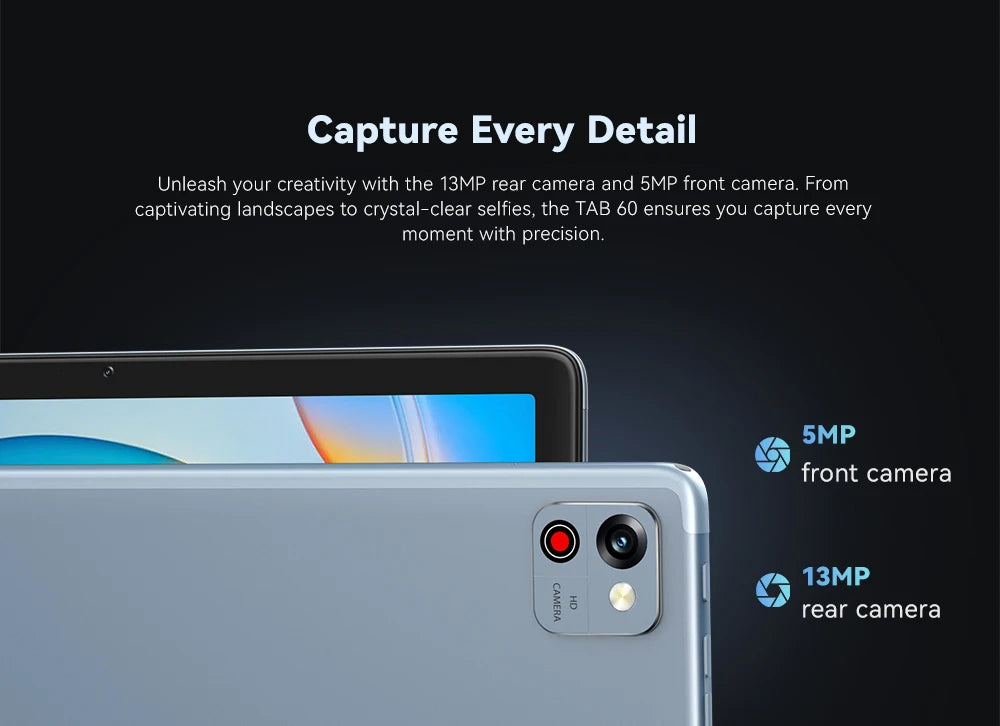 Cubot TAB 60, 2024 New Android Tablet, Octa-Core, 8GB RAM (4GB+4GB), 128GB ROM, 10.1-Inch HD+ Screen, 6000mAh, OTG, WiFi 6