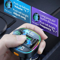 Bluetooth 5.0 FM Transmitter Handsfree Car Radio Modulator MP3 Player With 22.5W USB Super Quick Charge Adapter for Car