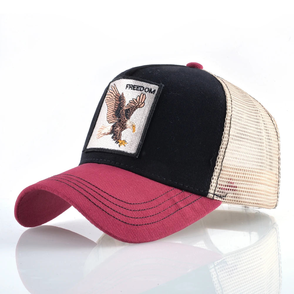 Fashion Baseball Cap With Eagle Embroidery Patch Men And Women Four Season Outdoor Trucker Cap Outdoor Casual Sport Visor Hat