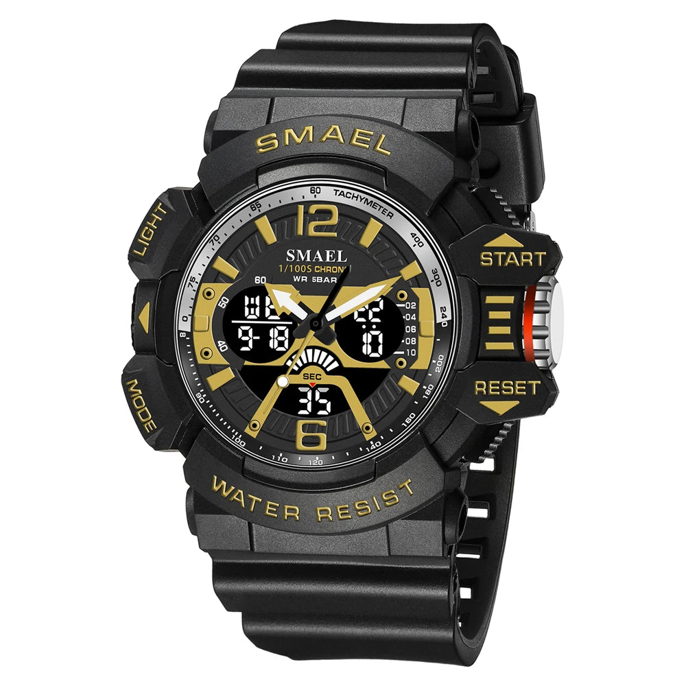 SMAEL Sport Watch for Men Waterproof Wristwatches Student Dual Display Digital Multi-function Stopwatch Clocks 8065 Male Watches