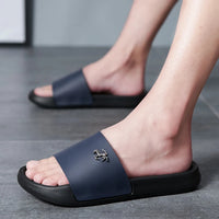 Men's Slide Sandals Soft Comfortable Non-Slip Slippers Indoor Outdoor Bathroom Beach Shoes Quick-Dry EVA Platform Lightweight