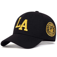 Unisex LA Letter Embroidery Snapback Baseball Caps Spring and Autumn Outdoor Adjustable Casual Hats Sunscreen Hat