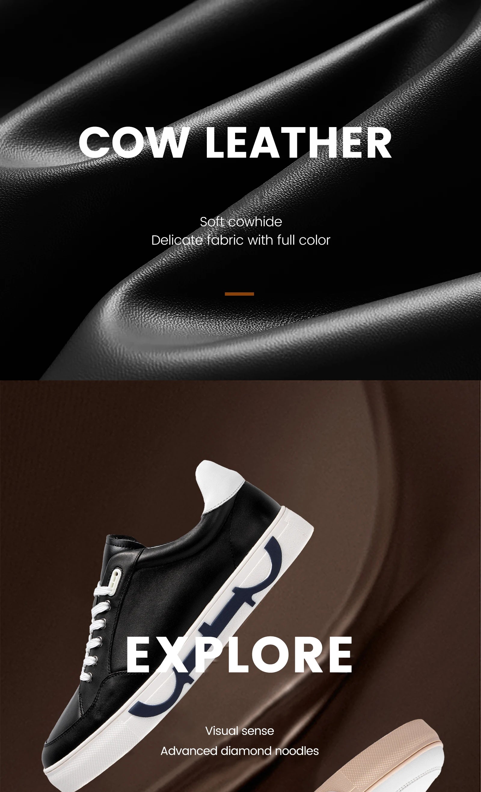 Men Casual Shoes Luxury Brand Leather Flat Shoes Black White Flat Breathable Massage Comfortable Casual Sneakers