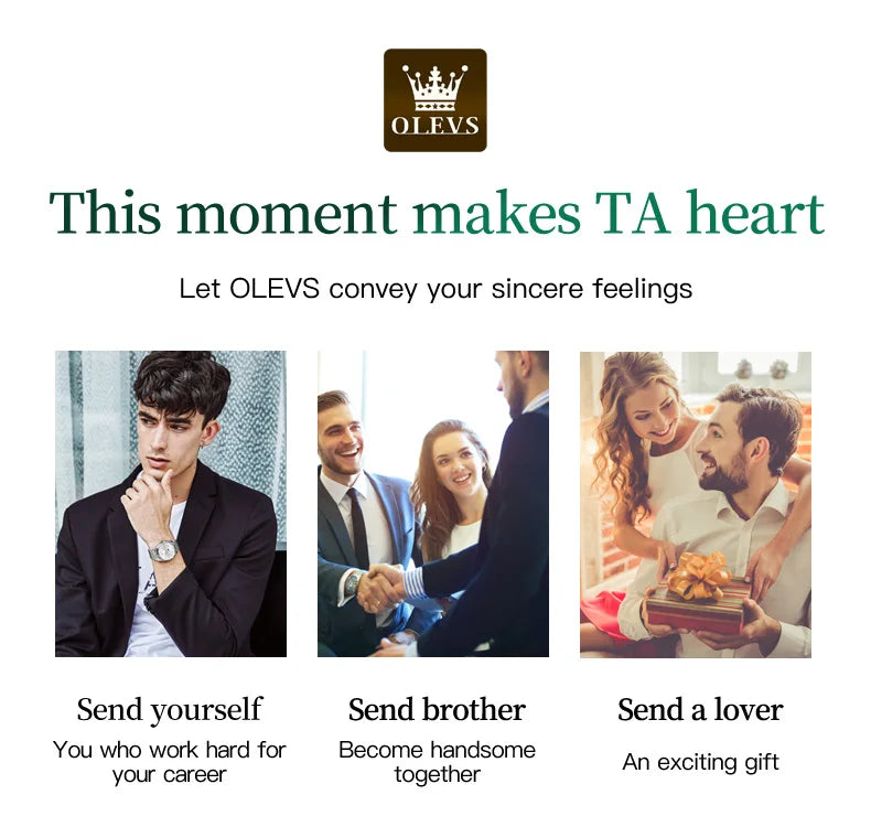 OLEVS 5885 Top Brand Classic Men's Quartz Watch Luminous Hands Calendar Display Stainless Steel Strap Waterproof Men's Watch