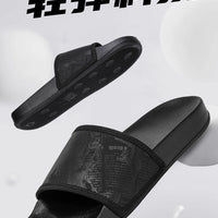 Mens Slides Fashion Summer Luxury Slippers Cushion Beach Solid Slides Indoor Bathroom Anti Slip House Male Sandals