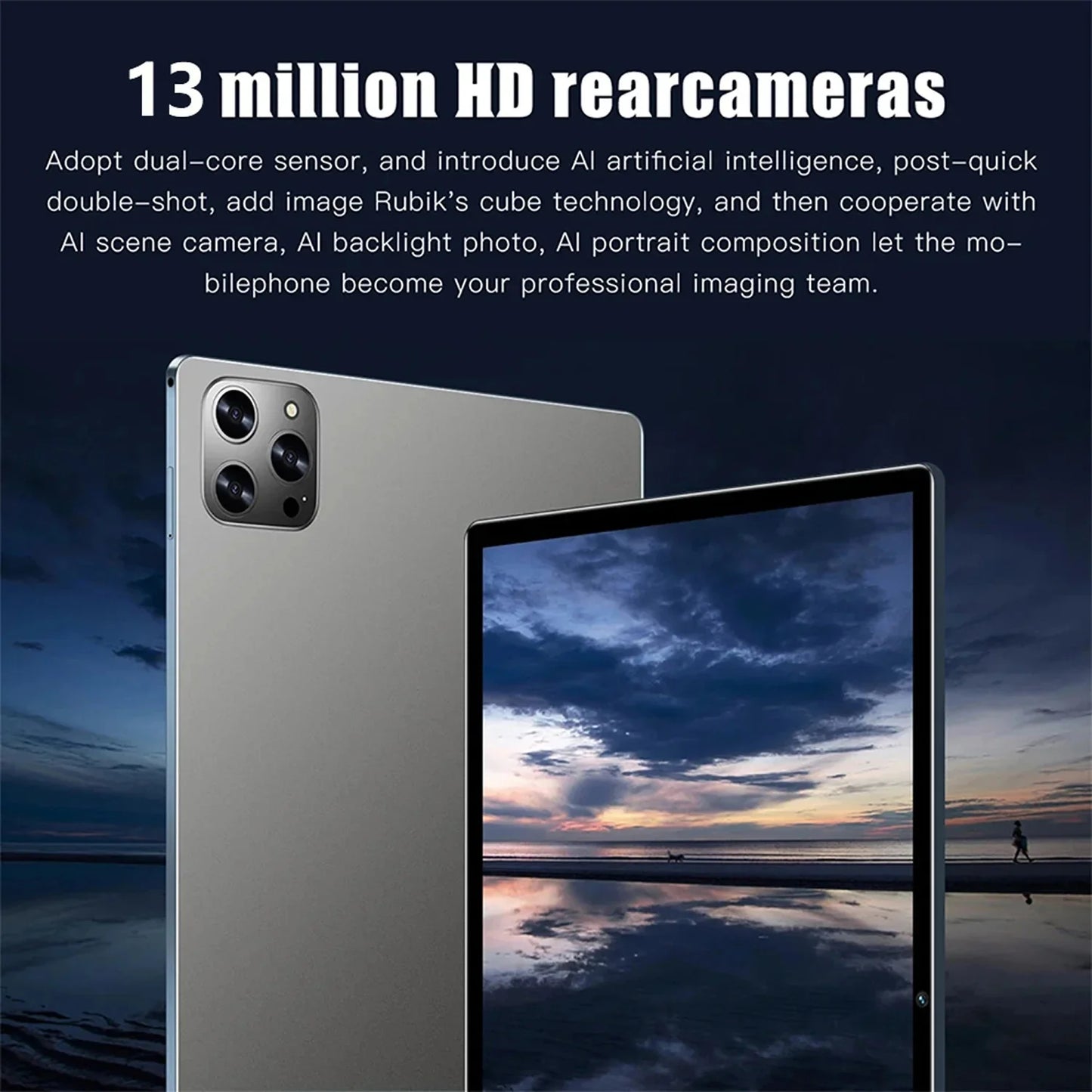 New 5G Pad Pro 10.1-Inch Android Tablet with 8GB RAM, 512GB ROM Octa core Support for calling,  Dual SIM card 8000mAh Battery