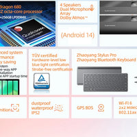 New Lenovo Tab K11 Tablet K11 Plus Snapdragon 680 11.5" 90Hz Screen 128GB 256GB 8600mAh WIFI13MP Camera Android 14 Tablet PC