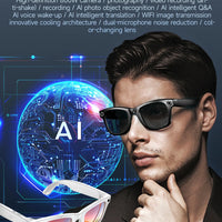 2025 New Smart Glasses With Red Coated Lenses W610 800W HD Camera 32GB Photo Video Shooting AI Translation Recognition Glasses