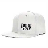 Unisex OUTLAW Printed Adjustable Baseball Cap  Men's and Women's Flat-brimmed Cap, Urban Street Style, Outdoor Activity Cap