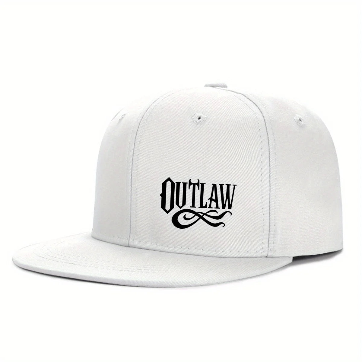 Unisex OUTLAW Printed Adjustable Baseball Cap  Men's and Women's Flat-brimmed Cap, Urban Street Style, Outdoor Activity Cap