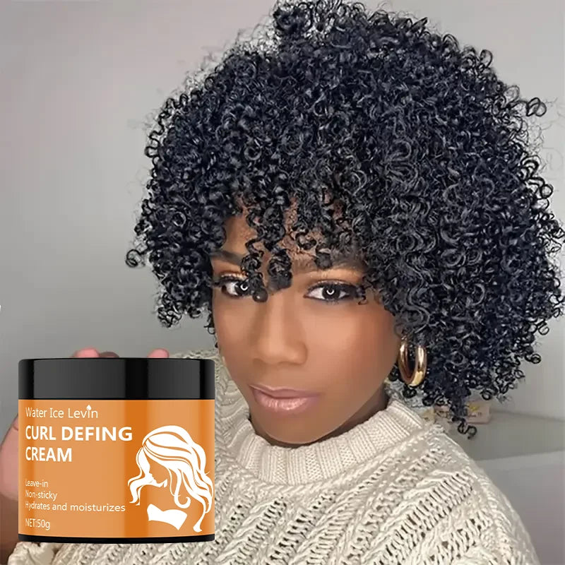 50g Black Castor Oil Curly Hair Styling Cream - Moisturizing Hair Styling Cream Suitable for Normal Hair, Men and Women, Easy to Use and Carry with Plant Formulas