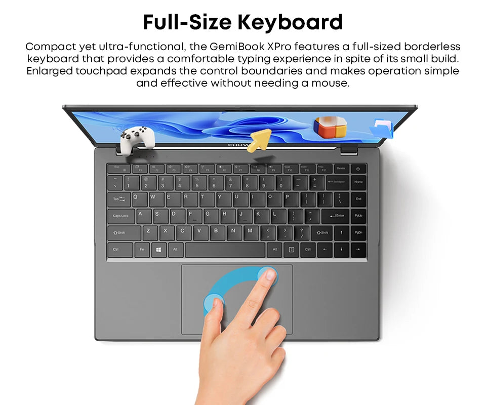 CHUWI 14.1-inch GemiBook XPro Laptop Intel N100/N150 Graphics 600 GPU Screen 8GB RAM 256GB SSD With Cooling Fan Windows 11