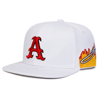 Unisex A Letter Embroidery Side Flame Hip-hop Hats Spring Autumn Adjustable Casual Snapback Baseball Caps Outdoor Sunscreen Hat