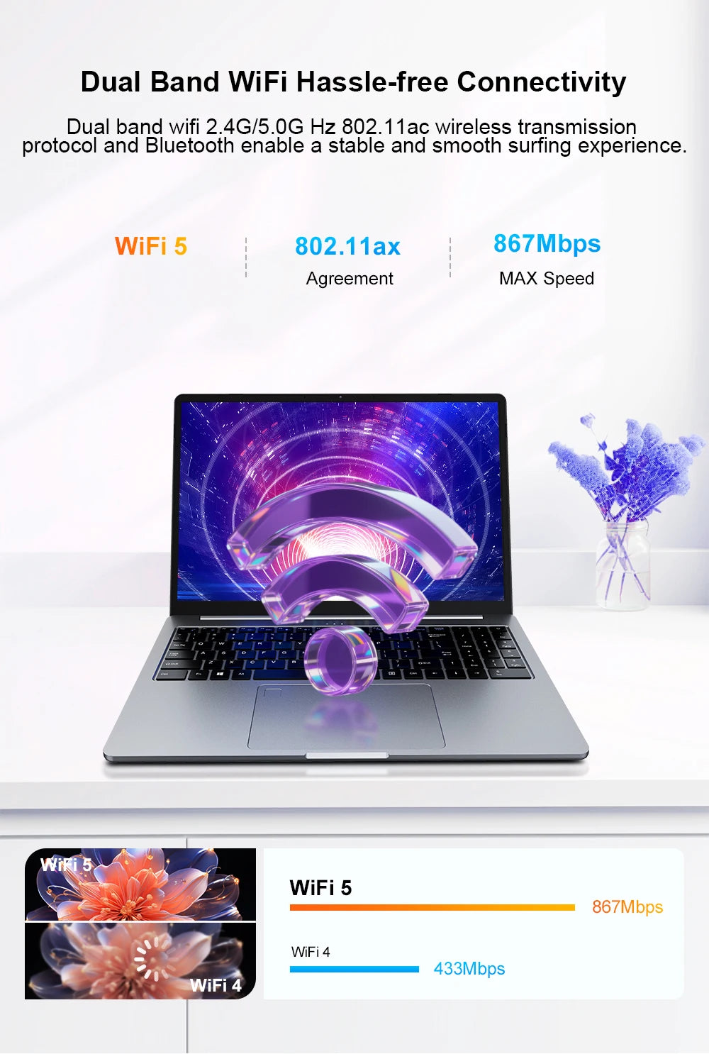 Ninkear A15 Pro Laptop 16" IPS 2.5K FHD AMD Ryzen5 5500U Notebook 16G DDR4 3200Mhz+512GB SSD 54Wh Battery Windows11 PRO Computer