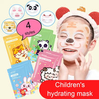 1/5pcs Cartoon Facial Mask For Children Deep Hydrating Sheet Mask Moisturizing Skincare Tiger Rabbit Face Mask Skin Care